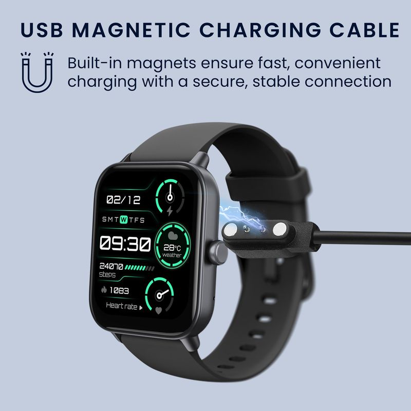 Laptop, Telefoane si Tablete - Wearables si gadgeturi - Wearables - Accesorii wearables - Cablu alimentare Kwmobile pentru Nerunsa P66D, NiUFFiT P66, Ddidbi P66D, IDW19, incarcare, plastic, negru - Infinity.ro
