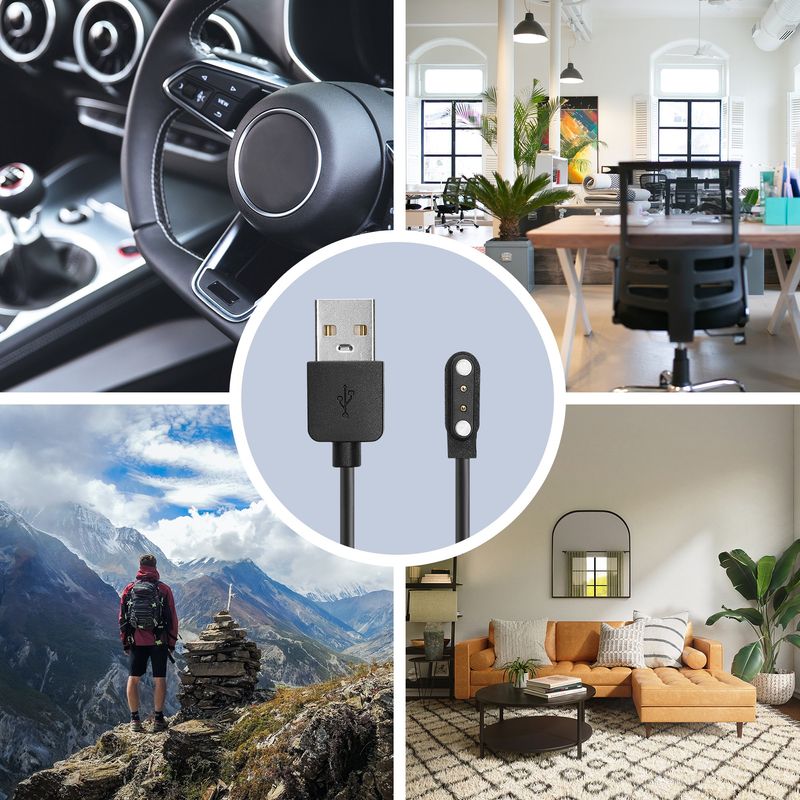 Laptop, Telefoane si Tablete - Wearables si gadgeturi - Wearables - Accesorii wearables - Cablu alimentare Kwmobile pentru Nerunsa P66D, NiUFFiT P66, Ddidbi P66D, IDW19, incarcare, plastic, negru - Infinity.ro
