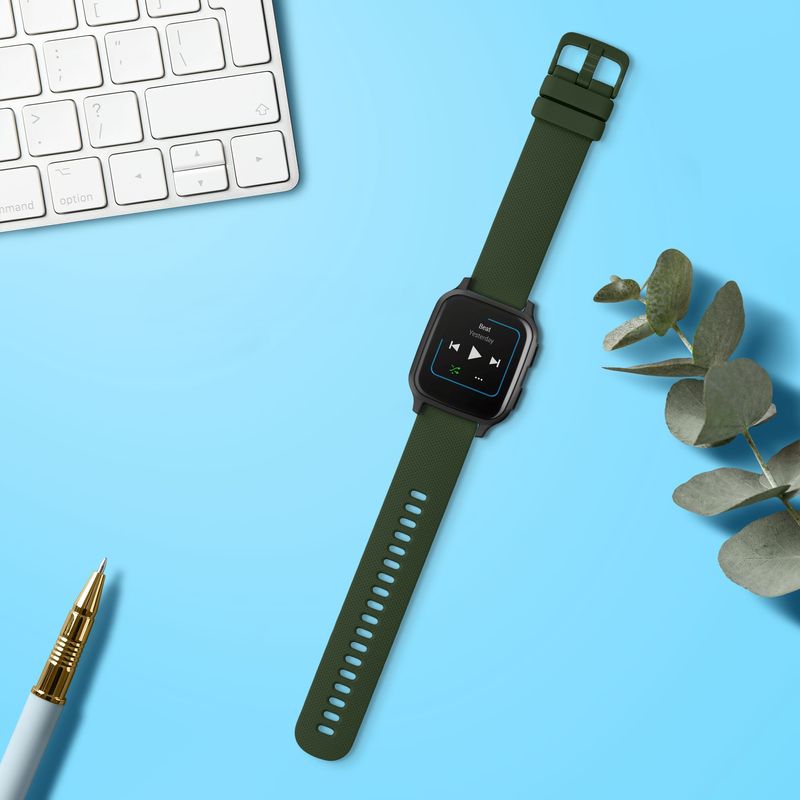 Laptop, Telefoane si Tablete - Wearables si gadgeturi - Wearables - Accesorii wearables - Curea pentru smartwatch Kwmobile pentru Garmin Venu Sq Music, Sq, curea reglabila, silicon, verde - Infinity.ro
