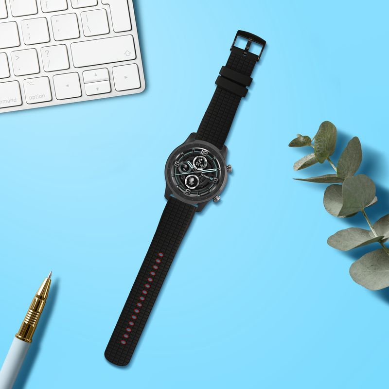 Laptop, Telefoane si Tablete - Wearables si gadgeturi - Wearables - Accesorii wearables - Curea pentru smartwatch Kwmobile pentru TicWatch Pro 3 Ultra, Pro 3, S2, GTX, curea reglabila, silicon, negru, rosu - Infinity.ro
