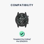 Laptop, Telefoane si Tablete - Wearables si gadgeturi - Wearables - Accesorii wearables - Curea pentru smartwatch Kwmobile pentru TicWatch Pro 3 Ultra, Pro 3, S2, GTX, curea reglabila, silicon, negru, rosu - Infinity.ro