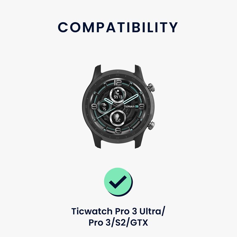 Laptop, Telefoane si Tablete - Wearables si gadgeturi - Wearables - Accesorii wearables - Curea pentru smartwatch Kwmobile pentru TicWatch Pro 3 Ultra, Pro 3, S2, GTX, curea reglabila, silicon, negru, rosu - Infinity.ro