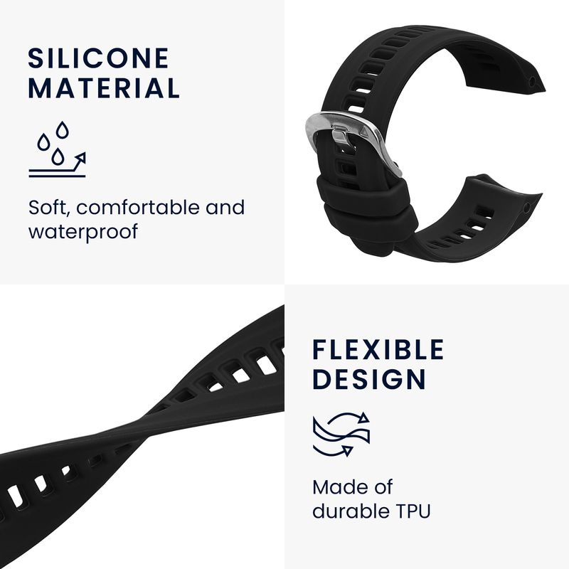 Laptop, Telefoane si Tablete - Wearables si gadgeturi - Wearables - Accesorii wearables - Curea pentru smartwatch Kwmobile pentru Garmin Instinct 2S, curea reglabila, silicon, negru - Infinity.ro