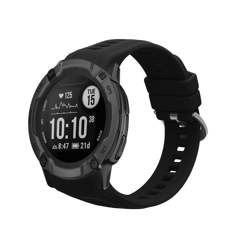 Laptop, Telefoane si Tablete - Wearables si gadgeturi - Wearables - Accesorii wearables - Curea pentru smartwatch Kwmobile pentru Garmin Instinct 2S, curea reglabila, silicon, negru - Infinity.ro