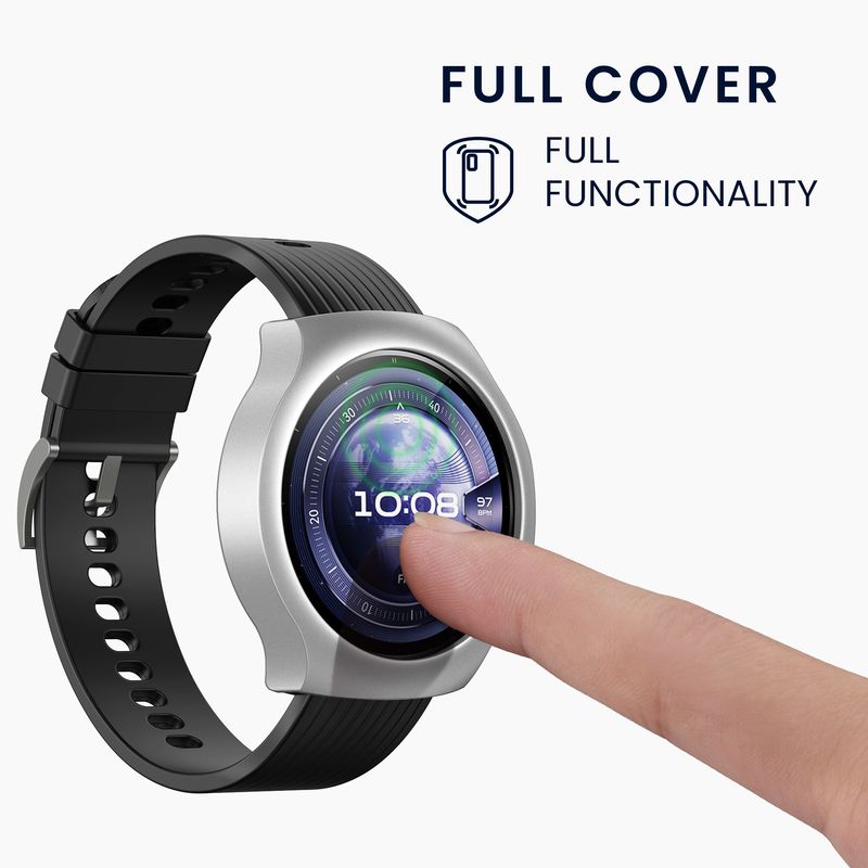 Laptop, Telefoane si Tablete - Wearables si gadgeturi - Wearables - Accesorii wearables - Set 2 huse pentru smartwatch Kwmobile pentru Huawei Watch 5 42 mm, protectie la zgarieturi, plastic, negru, argintiu - Infinity.ro