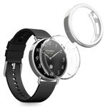 Laptop, Telefoane si Tablete - Wearables si gadgeturi - Wearables - Accesorii wearables - Set 2 huse smartwatch Kwmobile pentru Xiaomi Watch S4 41 mm, antizgarieturi, flexibil, silicon, transparent, argintiu - Infinity.ro