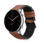 Laptop, Telefoane si Tablete - Wearables si gadgeturi - Wearables - Accesorii wearables - Curea Kwmobile pentru Amazfit GTR (47 mm), GTR 2, GTR 3, GTR 4, reglabila, piele naturala, silicon, maro, negru - Infinity.ro