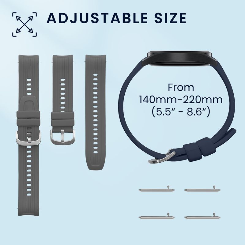Laptop, Telefoane si Tablete - Wearables si gadgeturi - Wearables - Accesorii wearables - Set 2 curele pentru smartwatch Kwmobile pentru Amazfit Balance A2286, curea reglabila, silicon, albastru, gri - Infinity.ro