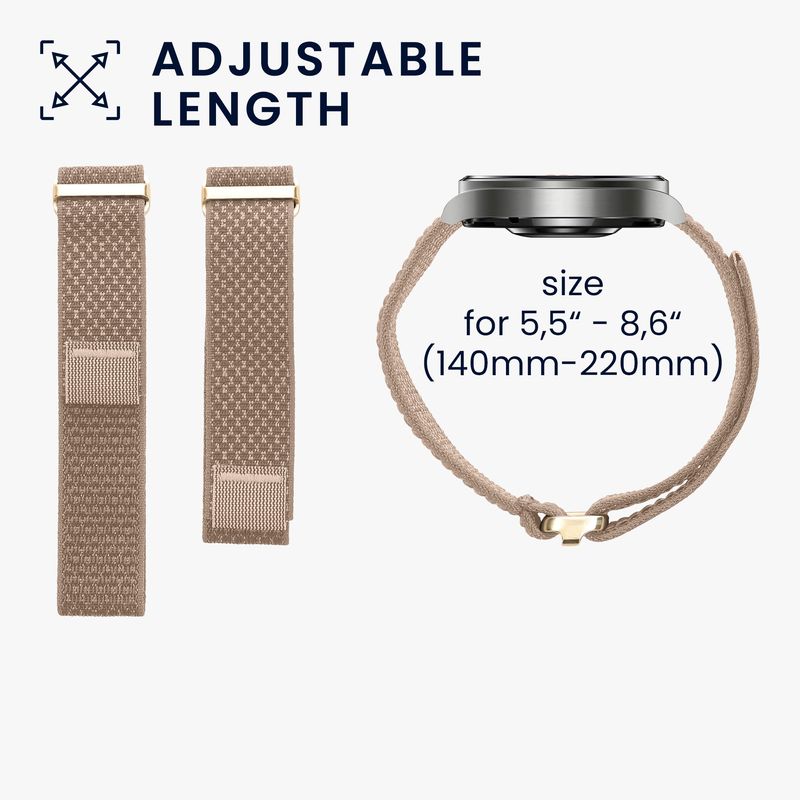 Laptop, Telefoane si Tablete - Wearables si gadgeturi - Wearables - Accesorii wearables - Curea pentru smartwatch Kwmobile pentru Polar Loop, curea reglabila, nailon, bej - Infinity.ro