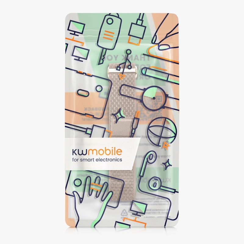 Laptop, Telefoane si Tablete - Wearables si gadgeturi - Wearables - Accesorii wearables - Curea pentru smartwatch Kwmobile pentru Polar Loop, curea reglabila, nailon, bej - Infinity.ro