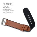 Laptop, Telefoane si Tablete - Wearables si gadgeturi - Wearables - Accesorii wearables - Curea Kwmobile pentru Amazfit GTR (47 mm), GTR 2, GTR 3, GTR 4, reglabila, piele naturala, silicon, maro, negru - Infinity.ro