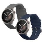 Laptop, Telefoane si Tablete - Wearables si gadgeturi - Wearables - Accesorii wearables - Set 2 curele pentru smartwatch Kwmobile pentru Amazfit Balance A2286, curea reglabila, silicon, albastru, gri - Infinity.ro