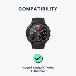 Laptop, Telefoane si Tablete - Wearables si gadgeturi - Wearables - Accesorii wearables - Curea pentru smartwatch Kwmobile pentru Amazfit T-Rex, T-Rex Pro, curea reglabila, silicon, negru, gri - Infinity.ro