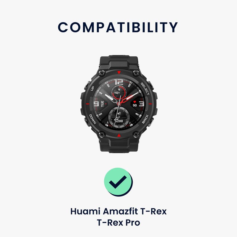 Laptop, Telefoane si Tablete - Wearables si gadgeturi - Wearables - Accesorii wearables - Curea pentru smartwatch Kwmobile pentru Amazfit T-Rex, T-Rex Pro, curea reglabila, silicon, negru, gri - Infinity.ro
