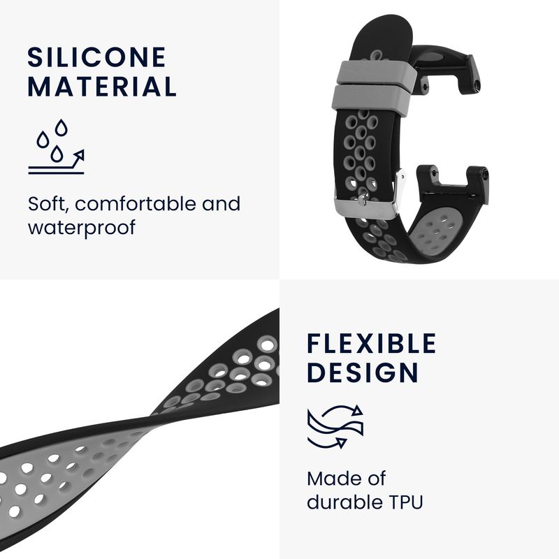 Laptop, Telefoane si Tablete - Wearables si gadgeturi - Wearables - Accesorii wearables - Curea pentru smartwatch Kwmobile pentru Amazfit T-Rex, T-Rex Pro, curea reglabila, silicon, negru, gri - Infinity.ro