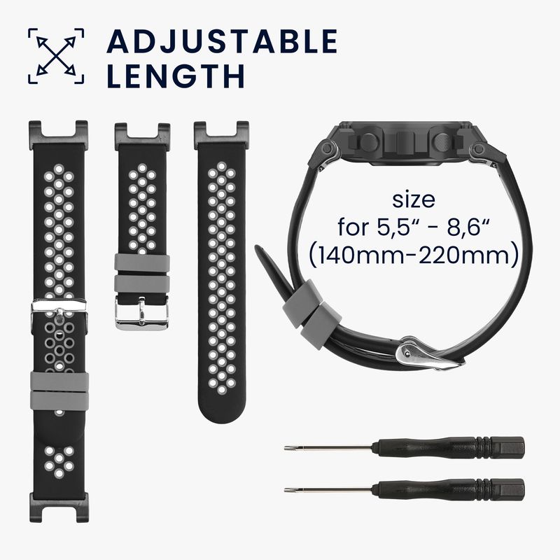 Laptop, Telefoane si Tablete - Wearables si gadgeturi - Wearables - Accesorii wearables - Curea pentru smartwatch Kwmobile pentru Amazfit T-Rex, T-Rex Pro, curea reglabila, silicon, negru, gri - Infinity.ro