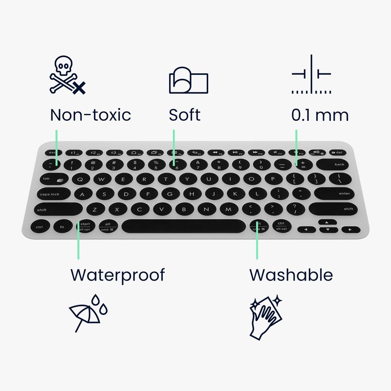 PC, gaming si accesorii - Periferice PC - Periferice Diverse - Folie pentru tastatura de laptop Kwmobile pentru Logitech K380, protectie la zgarieturi, silicon, negru - Infinity.ro