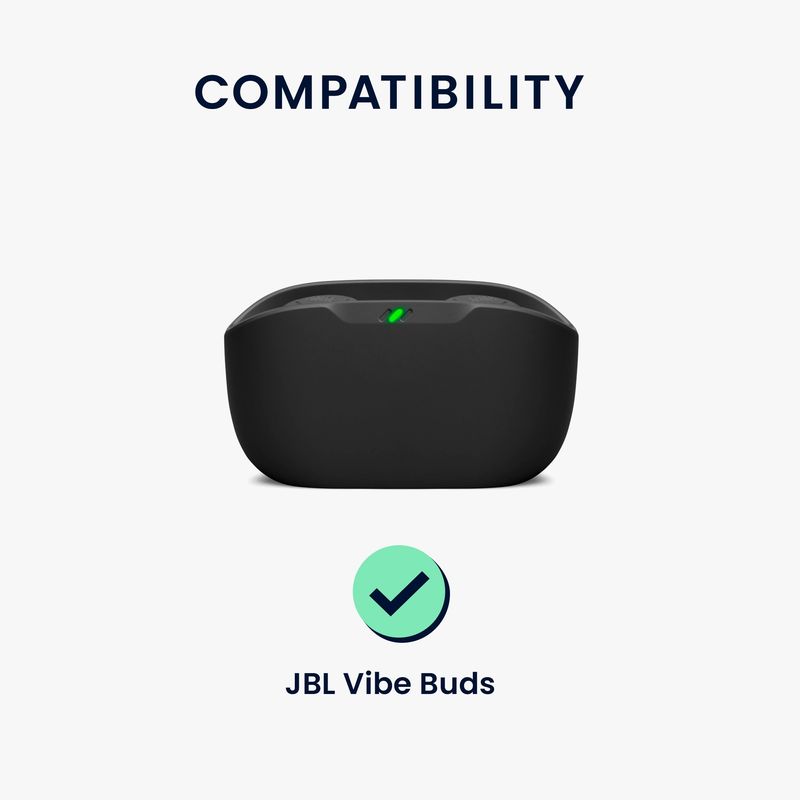 TV, Audio-Video si Foto - Portabile audio - Casti audio - Husa casti Kwmobile pentru JBL Vibe Buds, protectie la zgarieturi, Silicon, negru - Infinity.ro