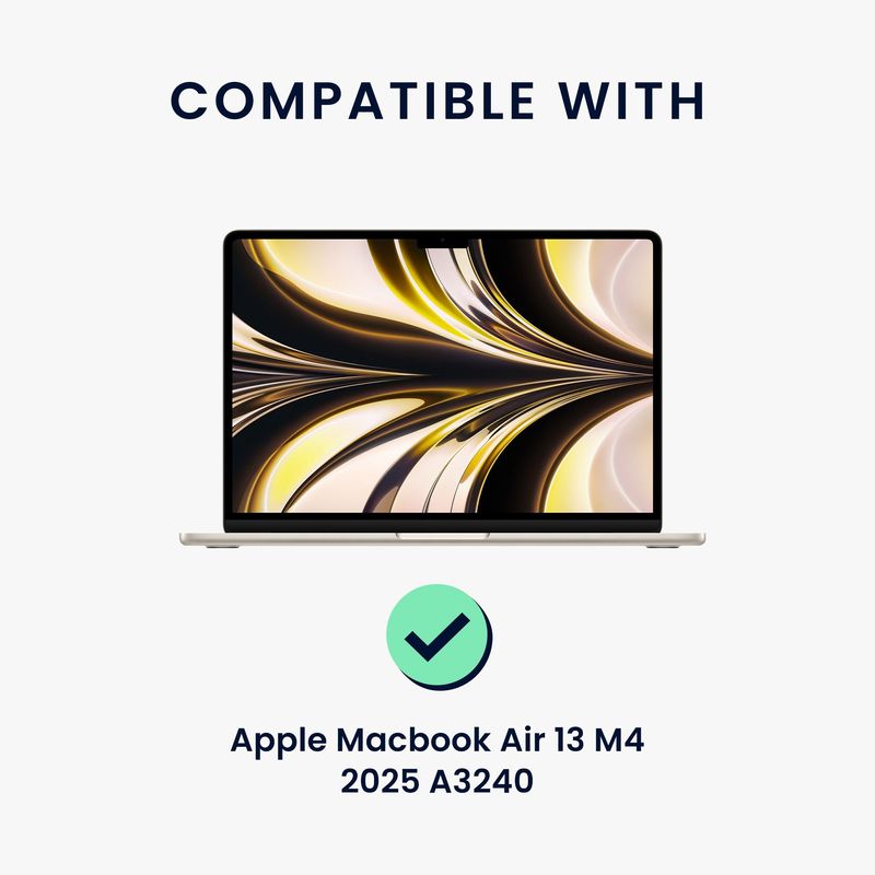 Laptop, Telefoane si Tablete - Laptopuri si accesorii - Piese laptop - Folii protectie si autocolante laptop - Folie de protectie Kwmobile pentru Apple MacBook Air 13.6 M4 2025 (A3240), aplicare usoara, PET, negru - Infinity.ro