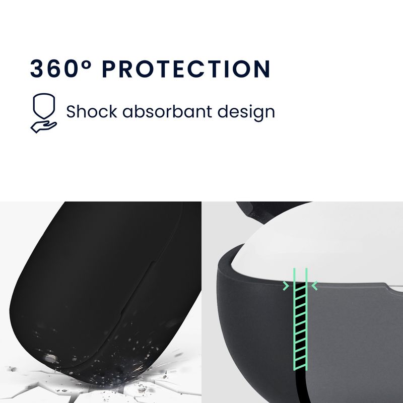 TV, Audio-Video si Foto - Portabile audio - Casti audio - Husa casti Kwmobile pentru Xiaomi Redmi Buds 8 Pro, protectie la zgarieturi, Silicon, negru - Infinity.ro