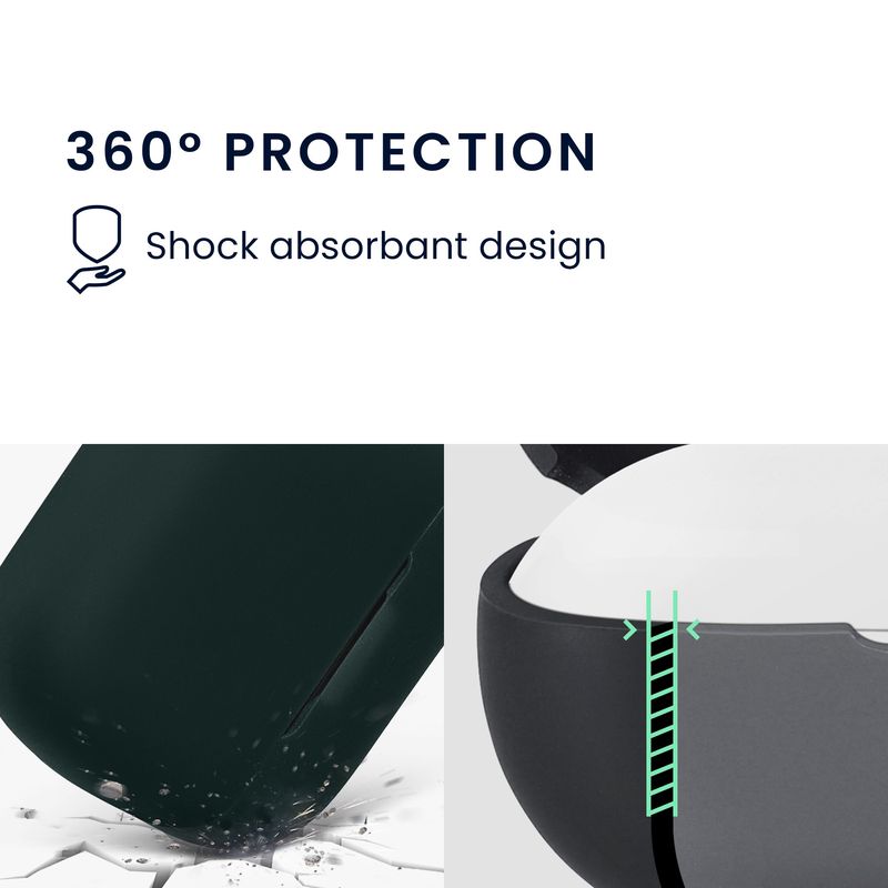 TV, Audio-Video si Foto - Portabile audio - Casti audio - Husa casti Kwmobile pentru Anker Soundcore K20i, protectie la zgarieturi, Silicon, verde - Infinity.ro