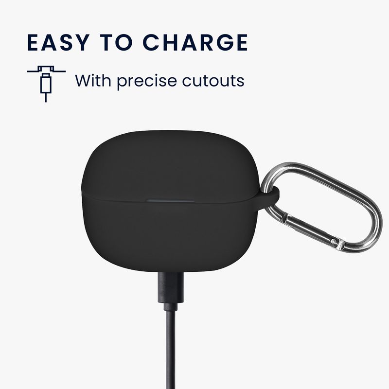 TV, Audio-Video si Foto - Portabile audio - Casti audio - Husa casti Kwmobile pentru Xiaomi Redmi Buds 8 Pro, protectie la zgarieturi, Silicon, negru - Infinity.ro