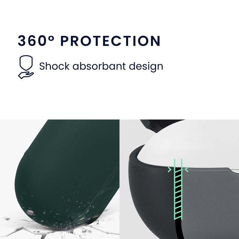TV, Audio-Video si Foto - Portabile audio - Casti audio - Husa casti Kwmobile pentru JBL Soundgear Clips, protectie la zgarieturi, Silicon, verde - Infinity.ro