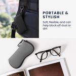Ingrijire personala si Cosmetice - Sanatate si wellness - Optica medicala - Accesorii pentru ochelari si lentile de contact - Toc pentru ochelari Kwmobile, cu carabina si fermoar, protectie la socuri, neopren, gri - Infinity.ro