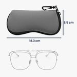 Ingrijire personala si Cosmetice - Sanatate si wellness - Optica medicala - Accesorii pentru ochelari si lentile de contact - Toc pentru ochelari Kwmobile, cu carabina si fermoar, protectie la socuri, neopren, gri - Infinity.ro