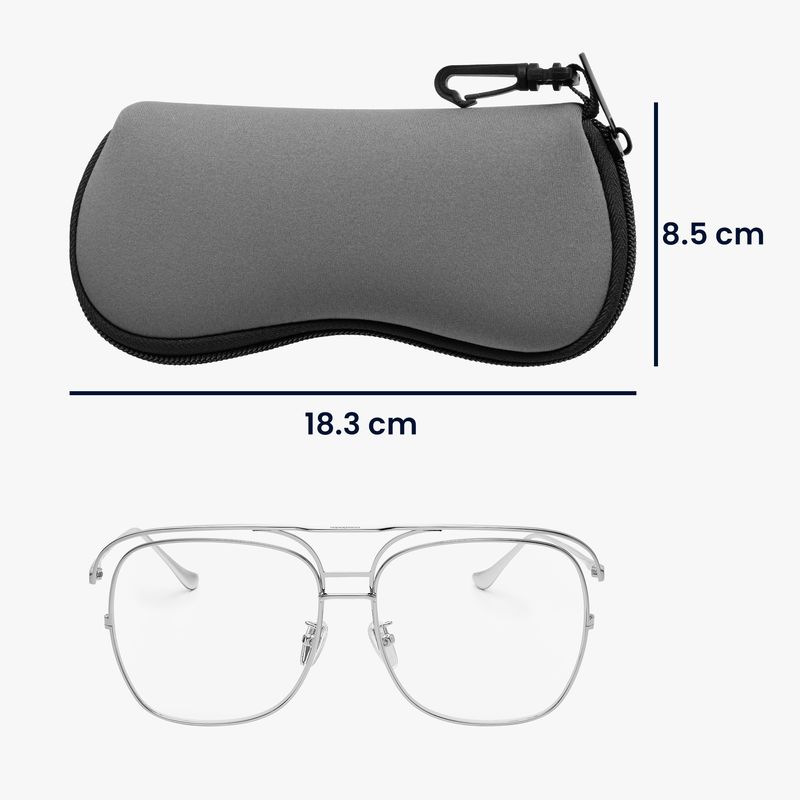 Ingrijire personala si Cosmetice - Sanatate si wellness - Optica medicala - Accesorii pentru ochelari si lentile de contact - Toc pentru ochelari Kwmobile, cu carabina si fermoar, protectie la socuri, neopren, gri - Infinity.ro