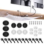 PC, gaming si accesorii - Retelistica - Cabluri si accesorii - Set 4 plase organizare cabluri Kwmobile, pentru depozitare, poliester, alb, negru - Infinity.ro