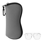Ingrijire personala si Cosmetice - Sanatate si wellness - Optica medicala - Accesorii pentru ochelari si lentile de contact - Toc pentru ochelari Kwmobile, cu carabina si fermoar, protectie la socuri, neopren, gri - Infinity.ro