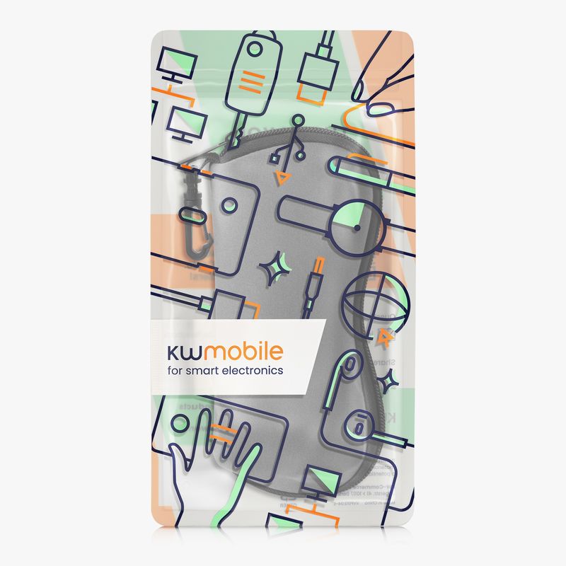 Ingrijire personala si Cosmetice - Sanatate si wellness - Optica medicala - Accesorii pentru ochelari si lentile de contact - Toc pentru ochelari Kwmobile, cu carabina si fermoar, protectie la socuri, neopren, gri - Infinity.ro
