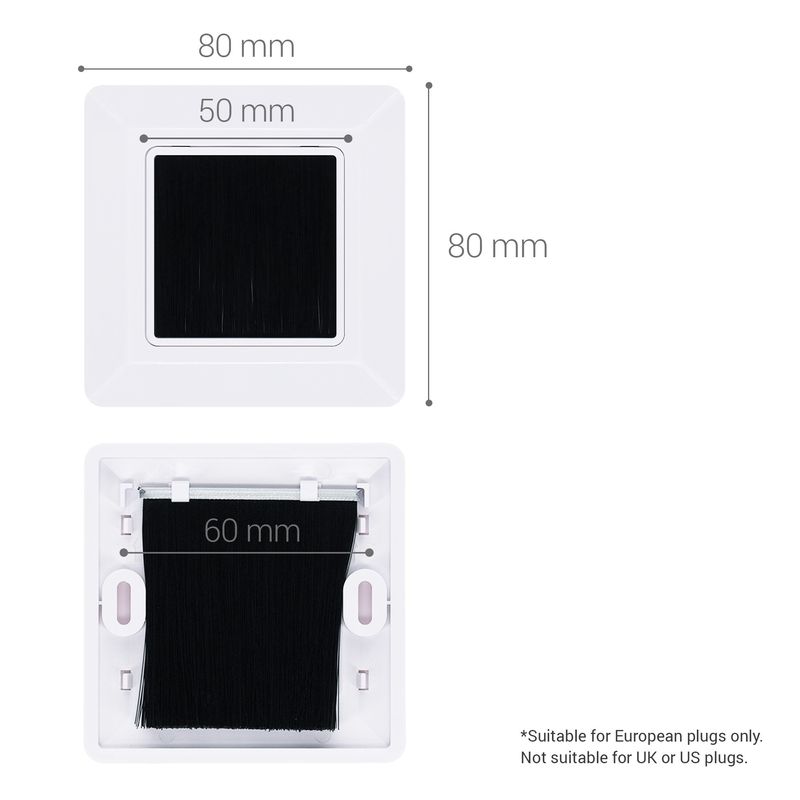 PC, gaming si accesorii - Retelistica - Cabluri si accesorii - Set 4 placi trecere cabluri Kwmobile, organizare, plastic, negru - Infinity.ro