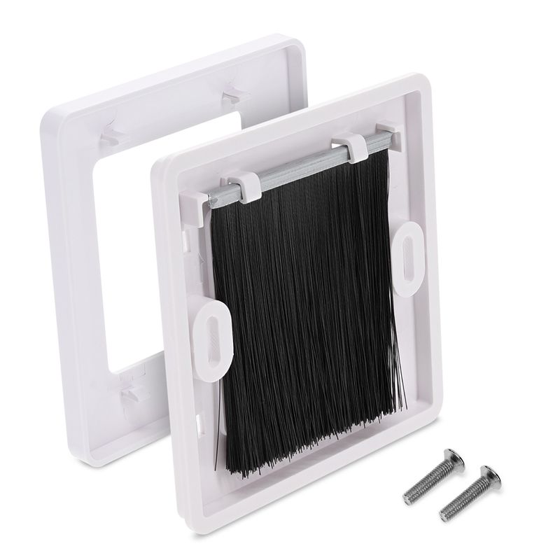 PC, gaming si accesorii - Retelistica - Cabluri si accesorii - Set 4 placi trecere cabluri Kwmobile, organizare, plastic, negru - Infinity.ro