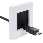 PC, gaming si accesorii - Retelistica - Cabluri si accesorii - Set 4 placi trecere cabluri Kwmobile, organizare, plastic, negru - Infinity.ro
