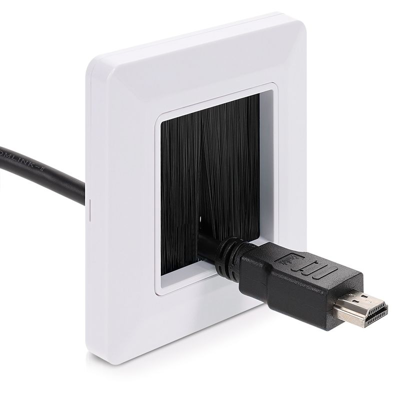 PC, gaming si accesorii - Retelistica - Cabluri si accesorii - Set 4 placi trecere cabluri Kwmobile, organizare, plastic, negru - Infinity.ro