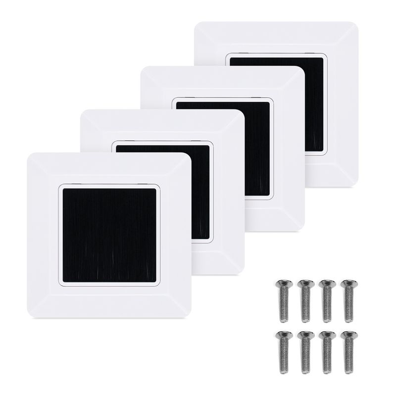 PC, gaming si accesorii - Retelistica - Cabluri si accesorii - Set 4 placi trecere cabluri Kwmobile, organizare, plastic, negru - Infinity.ro