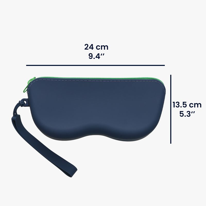 Ingrijire personala si Cosmetice - Sanatate si wellness - Optica medicala - Accesorii pentru ochelari si lentile de contact - Toc pentru ochelari Kwmobile, anti-alunecare, protectie la praf, fermoar, silicon, albastru - Infinity.ro