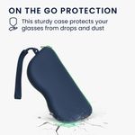 Ingrijire personala si Cosmetice - Sanatate si wellness - Optica medicala - Accesorii pentru ochelari si lentile de contact - Toc pentru ochelari Kwmobile, anti-alunecare, protectie la praf, fermoar, silicon, albastru - Infinity.ro