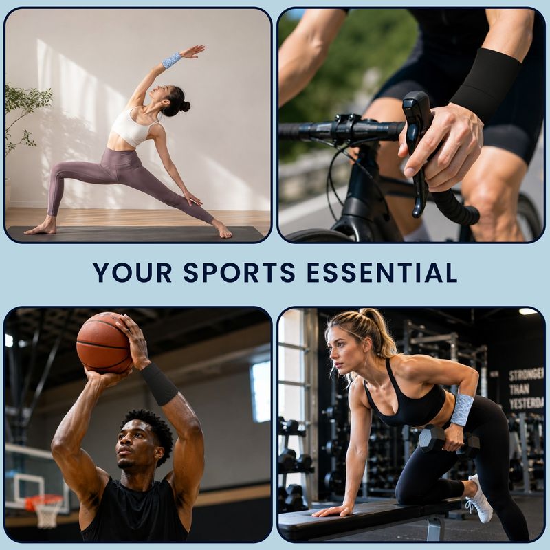 Sport si Outdoor - Echipament Sportiv - Accesorii echipament sportiv - Genti si borsete fitness - Set 2 borsete sport pentru incheietura Kwmobile, buzunar card, poliester, negru si albastru - Infinity.ro
