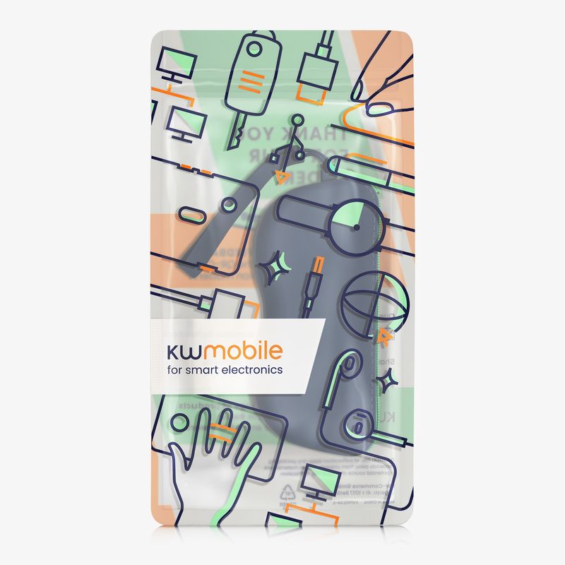 Ingrijire personala si Cosmetice - Sanatate si wellness - Optica medicala - Accesorii pentru ochelari si lentile de contact - Toc pentru ochelari Kwmobile, anti-alunecare, protectie la praf, fermoar, silicon, albastru - Infinity.ro