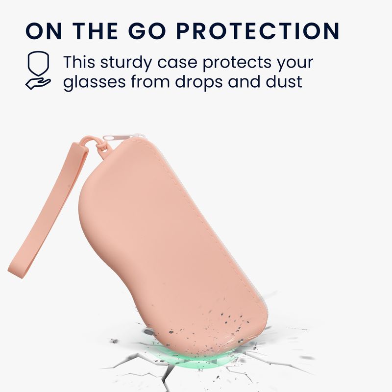 Ingrijire personala si Cosmetice - Sanatate si wellness - Optica medicala - Accesorii pentru ochelari si lentile de contact - Toc pentru ochelari Kwmobile, anti-alunecare, protectie la praf, fermoar, silicon, roz - Infinity.ro