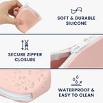 Ingrijire personala si Cosmetice - Sanatate si wellness - Optica medicala - Accesorii pentru ochelari si lentile de contact - Toc pentru ochelari Kwmobile, anti-alunecare, protectie la praf, fermoar, silicon, roz - Infinity.ro