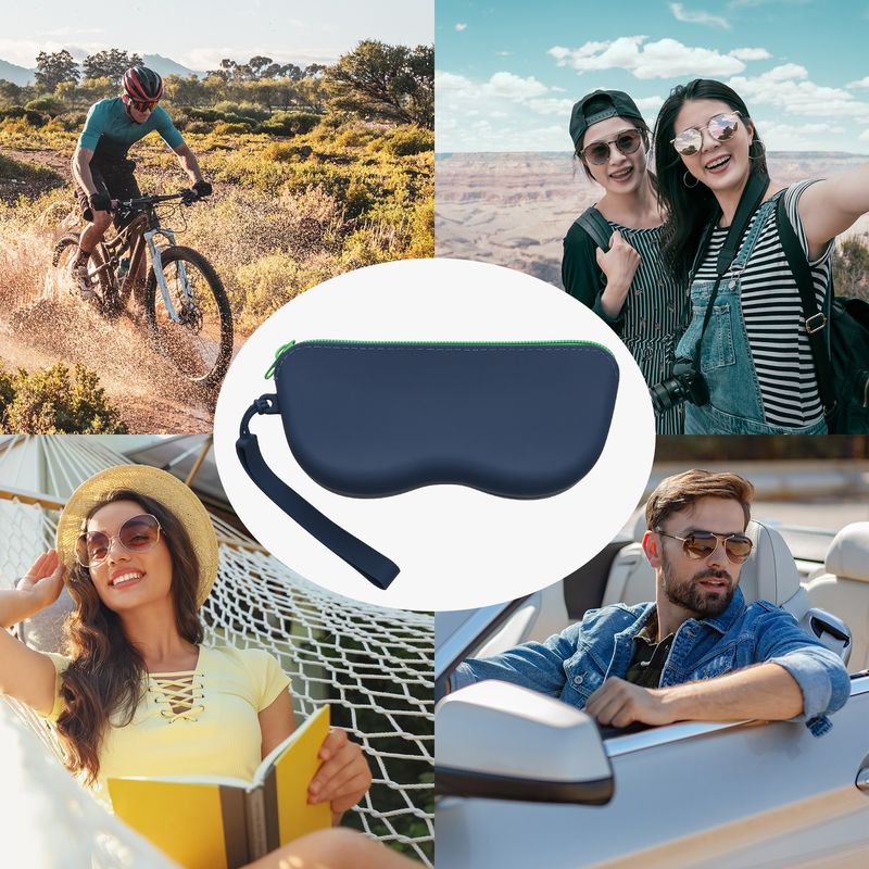 Ingrijire personala si Cosmetice - Sanatate si wellness - Optica medicala - Accesorii pentru ochelari si lentile de contact - Toc pentru ochelari Kwmobile, anti-alunecare, protectie la praf, fermoar, silicon, albastru - Infinity.ro
