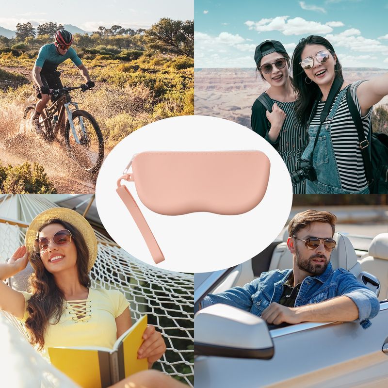 Ingrijire personala si Cosmetice - Sanatate si wellness - Optica medicala - Accesorii pentru ochelari si lentile de contact - Toc pentru ochelari Kwmobile, anti-alunecare, protectie la praf, fermoar, silicon, roz - Infinity.ro
