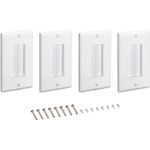 PC, gaming si accesorii - Retelistica - Cabluri si accesorii - Set 4 placi trecere cabluri Kwmobile, organizare, plastic, alb - Infinity.ro