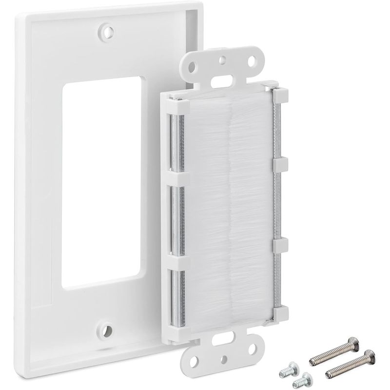 PC, gaming si accesorii - Retelistica - Cabluri si accesorii - Set 4 placi trecere cabluri Kwmobile, organizare, plastic, alb - Infinity.ro