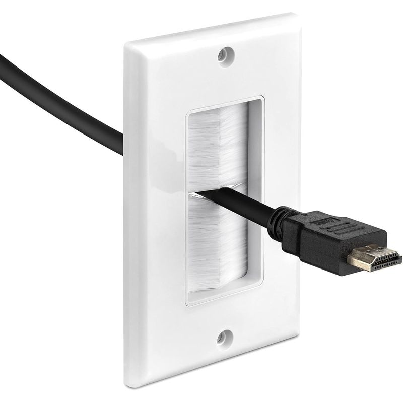 PC, gaming si accesorii - Retelistica - Cabluri si accesorii - Set 4 placi trecere cabluri Kwmobile, organizare, plastic, alb - Infinity.ro