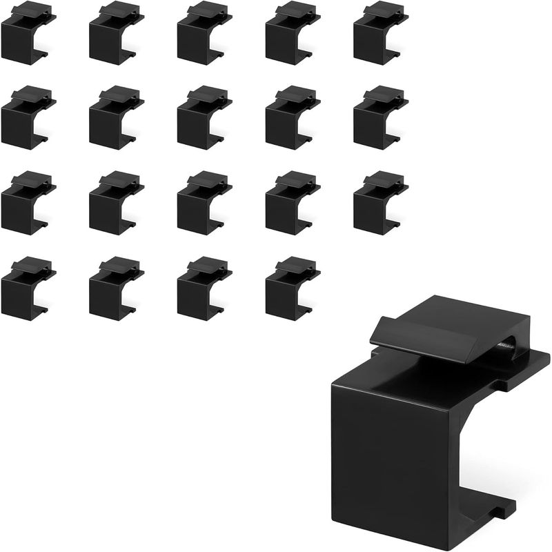 PC, gaming si accesorii - Retelistica - Cabluri si accesorii - Set 20 capace de protectie Kwmobile, protectie la praf, plastic, negru - Infinity.ro